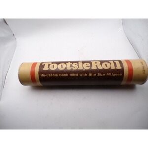Tootsie‎ Roll Reusable Bank Came with Bite Size Midgees Candy Tube Empty